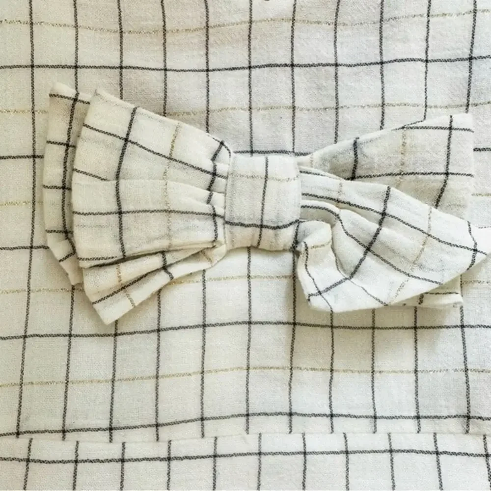 Mayoral of Spain Fancy Metallic Plaid Party Dress EUC Holliday Christmas